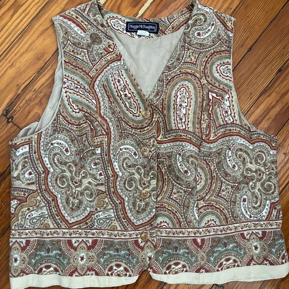 Vintage paisley print vest